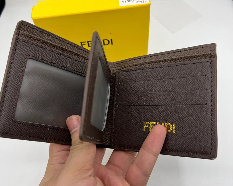 Fendi Bifold Wallet with FF Monogram (Brown)