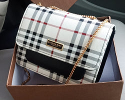 Burberry Monogram Crossbody Bag with Gold Chain Strap