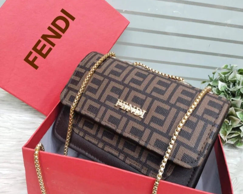 Fendi-Inspired Crossbody Bag with Chain