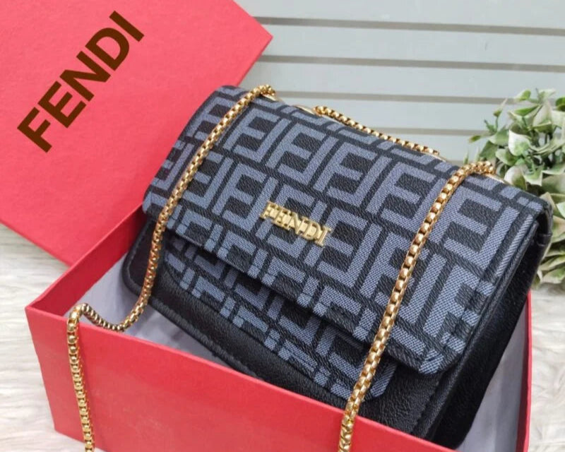 Fendi-Inspired Crossbody Bag with Chain