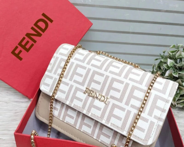 Fendi-Inspired Crossbody Bag with Chain