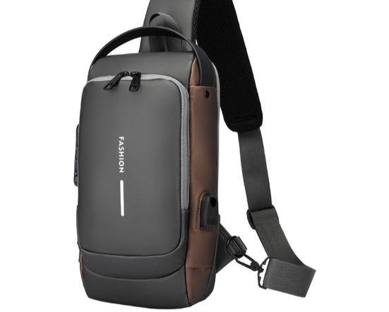 Anti-Theft Dual Zippers with USB Charging Port Crossbody Backpack