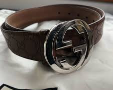 GUCCI White Canvas Belt with Silver G Buckle